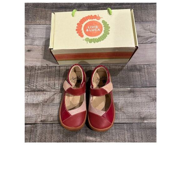 Livie & Luca - Sweet Remanant II Red Multi Patterned Girls Dress Shoes | Size 11 - Picture 2 of 15